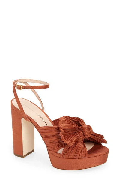 Loeffler Randall Natalia Platform Sandal In Terracotta Shantung