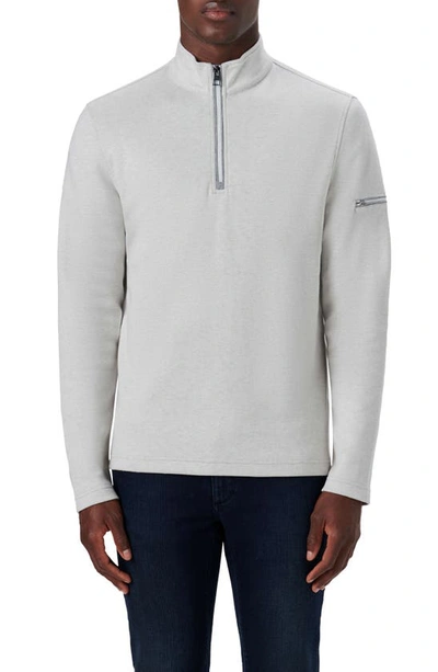 Bugatchi Comfort Cotton Blend Quarter Zip Pullover In Chalk