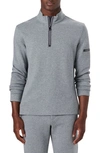 Bugatchi Comfort Cotton Blend Quarter Zip Pullover In Cement