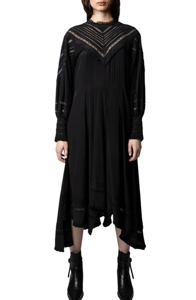 chinese dress ladies Pink Rhinestone Lace Asymmetric Midi Dress – self-portrait-US main image 0