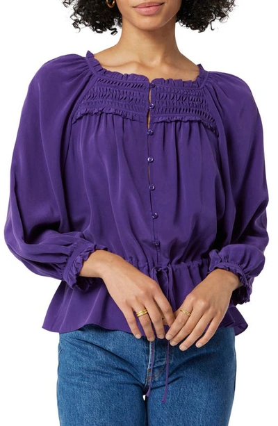 Joie Square Neck Silk Blouse In Acai