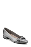 Easy Spirit Women's Eflex Caster Slip-on Block Heel Dress Pumps In Pewter Leather