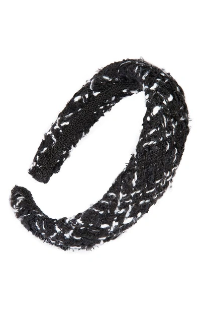 L Erickson Padded Tweed Headband In Black/ White Multi