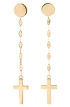 LANA CROSS LINEAR DROP EARRINGS