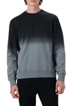 Bugatchi Dip Dye Long Sleeve Cotton Sweatshirt In Cement