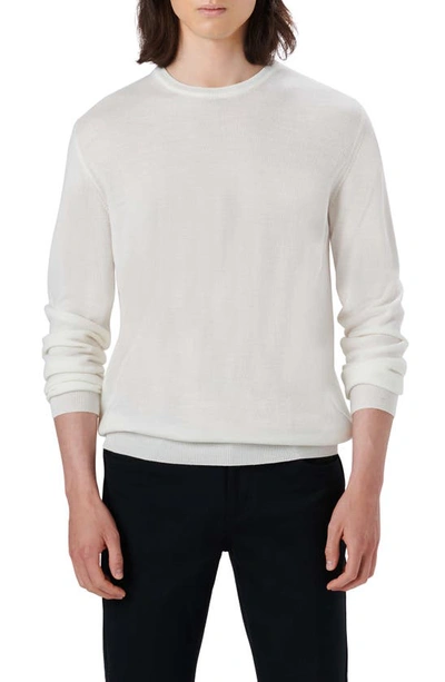 Bugatchi Merino Wool Crewneck Sweater In Chalk