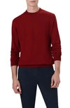 Bugatchi Merino Wool Crewneck Sweater In Ruby