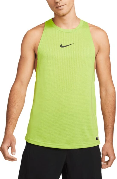 Nike Dri-fit Athletic Tank In Volt/heather