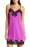 Natori Enchant Lace-trim Chemise In Magenta Purple