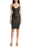 Retroféte Aiden Coated Denim Body-con Dress In Coated Black