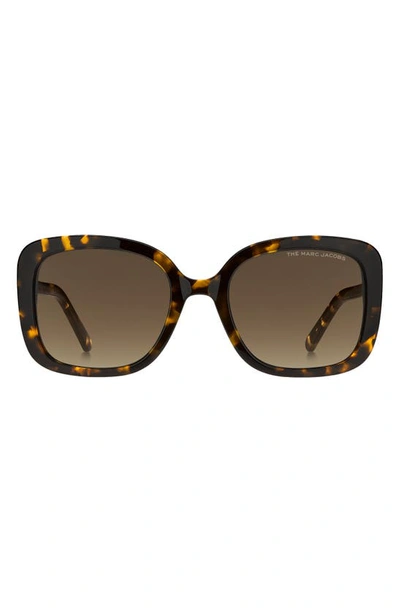 Marc Jacobs 54mm Gradient Square Sunglasses In Havana