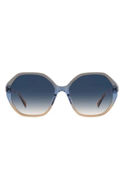 Kate Spade Waverly 57mm Gradient Round Sunglasses In Pjp Blue Gradient