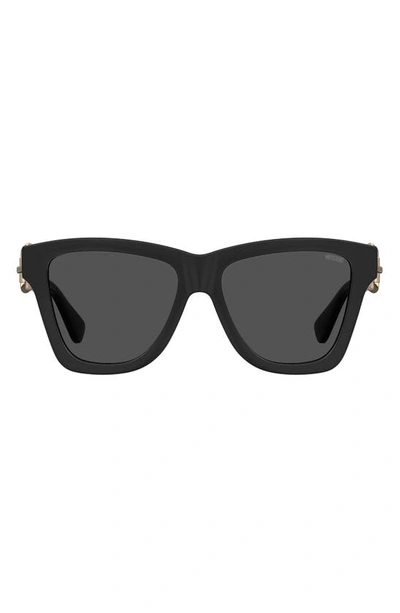 Moschino 54mm Gradient Rectangular Sunglasses In Black