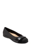 Trotters Danni Leather & Suede Flat In Black Micro