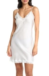 PAPINELLE CAMILLE LACE TRIM SILK NIGHTGOWN