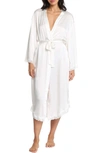 PAPINELLE CAMILLE LACE TRIM SILK ROBE