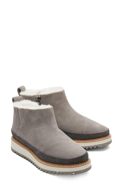 Toms Marlo Faux Fur Lined Bootie In Grey