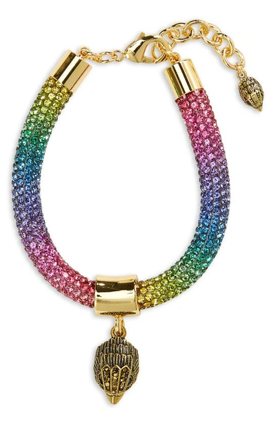 Kurt Geiger Eagle Head Rope Bracelet In Rainbow