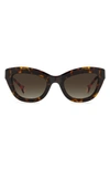 Carolina Herrera 51mm Gradient Cat Eye Sunglasses In Havana Red / Brown Gradient