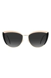 Carolina Herrera 58mm Cat Eye Sunglasses In Black Nude