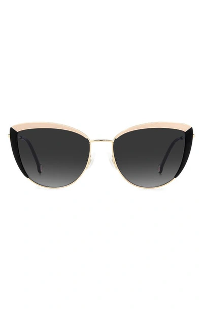 Carolina Herrera 58mm Cat Eye Sunglasses In Black Nude / Grey Shaded