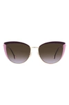 Carolina Herrera 58mm Cat Eye Sunglasses In Violet Lilac / Brown Violet