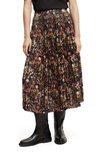 Scotch & Soda Floral Pleated Midi Skirt In Assorted