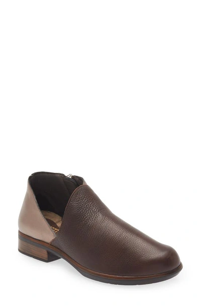 Naot Bayamo Half D'orsay Bootie In Soft Brown Leather