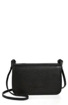 Longchamp Le Foulonné Leather Wallet Crossbody Bag In Black