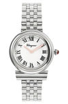 Ferragamo Gancini Watch With Bracelet Strap, Stainless Steel In White/silver
