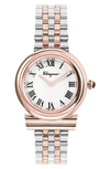 Ferragamo Gancini Watch With Bracelet Strap, Rose Gold/stainless Steel In White/rose Gold