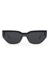 Dior The Club M3u 54mm Mask Sunglasses In Grey / Smoke