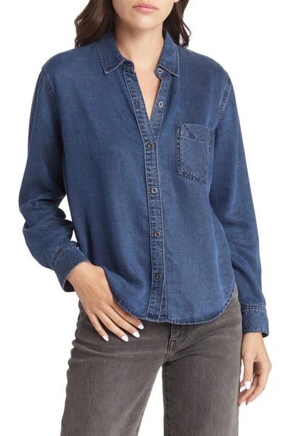 Rails Atticus Cotton And Lyocell Shirt In Blue