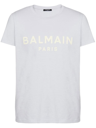 Balmain Printed T-shirt Classic Fit In Blue