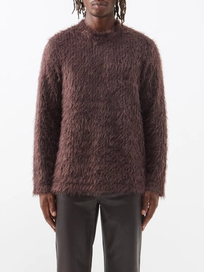 Séfr Harry Brushed Knitted Sweater In Aubergine