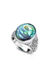 Samuel B. Sterling Silver Oval Abalone Ring In Blue And Green