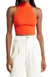 Aeron Lulu Halterneck Crop Top In Red