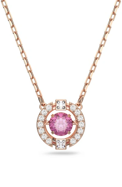 Swarovski Sparkling Dance Crystal Pendant Necklace In Pink