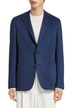 Zegna Deconstructed Oasi Cashmere Sport Coat In Blue