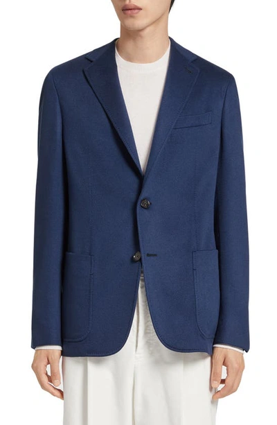 Zegna Deconstructed Oasi Cashmere Sport Coat In Blue