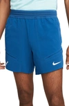 Nike Dri-fit Adv Rafa Tennis Shorts In Court Blue/ Copa/ White