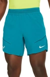 Nike Dri-fit Adv Rafa Tennis Shorts In Bright Spruce/ Green/ White