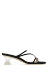 Stuart Weitzman Suede Lucite Heel Strappy Sandals