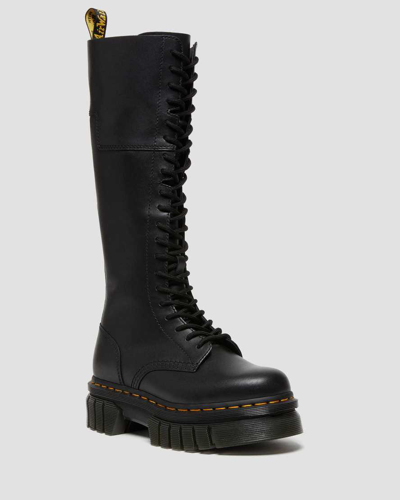 Dr. Martens' Audrick 20-eye Leather Knee High Platform Boots In Black