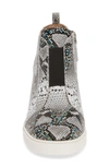 Linea Paolo Felicia Iii Wedge Sneaker In White/ Black/ Grey Leather