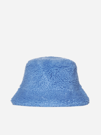 Apparis Gilly Cannaba Faux Shearling Bucket Hat In Blue