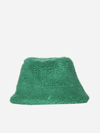 Apparis Gilly Cannaba Faux Shearling Bucket Hat In Green