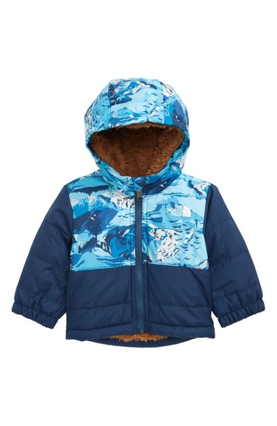 The North Face Babies' Mount Chimbo Water Repellent Reversible Hooded Jacket In Shady Blue