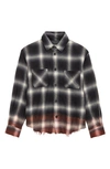 AMIRI KIDS' OMBRÉ PLAID BUTTON-UP SHIRT