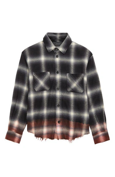 Amiri Bleached Check-print Cotton Shirt 4-12 Years In Black/red